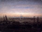 Caspar David Friedrich Greifswald in Moonlight France oil painting artist